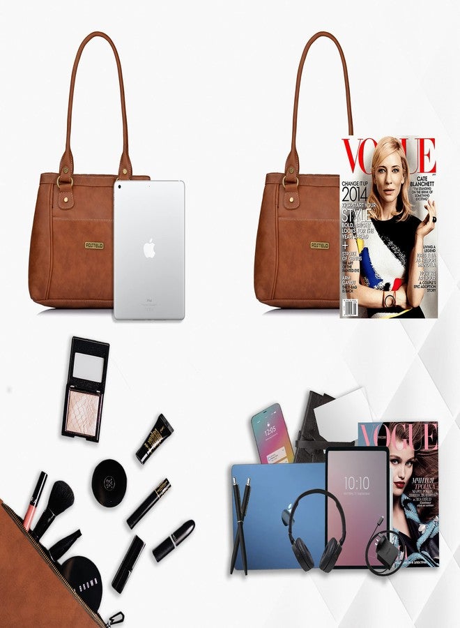 Fostelo Women's Hynes Satchel Tote Handbag for Women | Ladies Purse | Stylish Shoulder Bag | Gift For Women | Tan - Image 4
